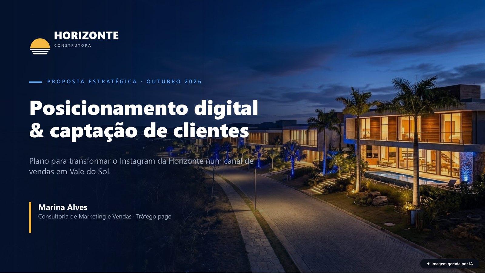 Capa de proposta comercial feita pelo Apresentaí